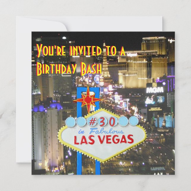 Las- VegasParty-30. Geburtstag Einladung (Vorderseite)