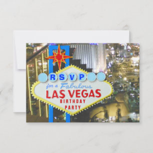 Las- VegasParty UAWG 21. Geburtstag RSVP Karte