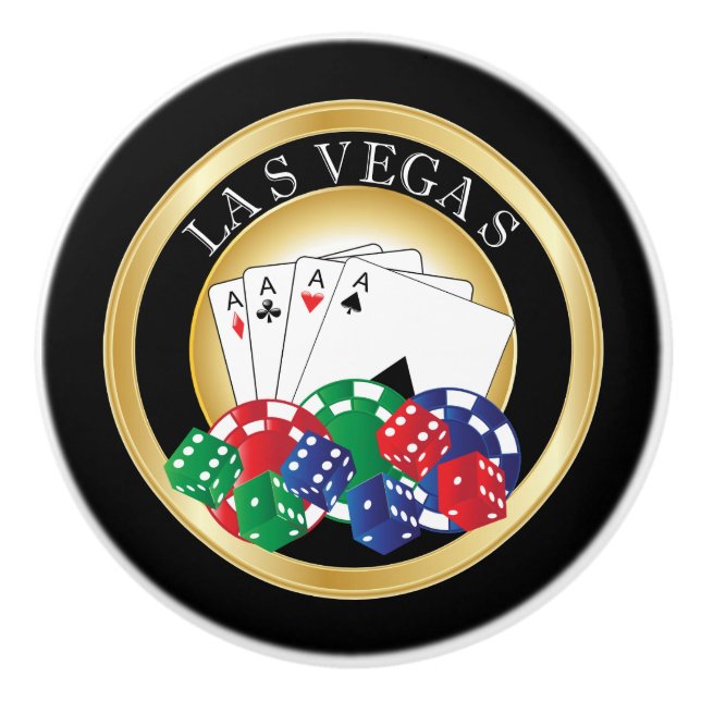 Las- VegasPoker-Entwurf Keramikknauf (Vorderseite)