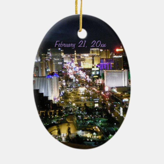 Las- Vegasstreifen personalisiert Keramikornament (Hinten)