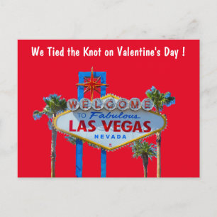 Las Vegasvalentine-Hochzeits-Foto-Mitteilung Ankündigungspostkarte