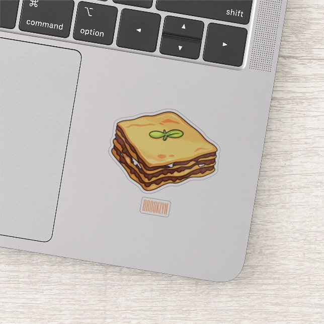 Lasagna Cartoon Illustration Aufkleber (Ausschnitt)
