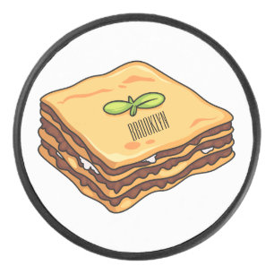 Lasagna Cartoon Illustration Eishockey Puck