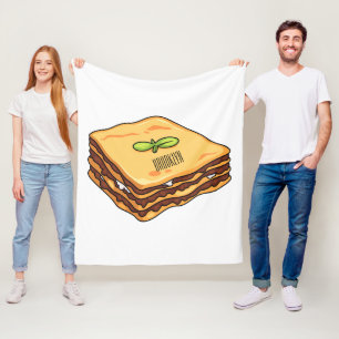 Lasagna Cartoon Illustration Fleecedecke