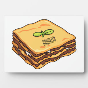 Lasagna Cartoon Illustration Fotoplatte