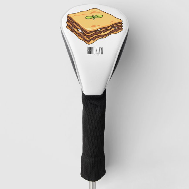 Lasagna Cartoon Illustration Golf Headcover (Vorderseite)