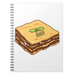 Lasagna Cartoon Illustration Notizblock