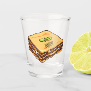 Lasagna Cartoon Illustration Schnapsglas