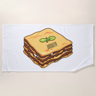 Lasagna Cartoon Illustration Strandtuch