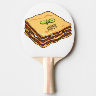 Lasagna Cartoon Illustration Tischtennis Schläger