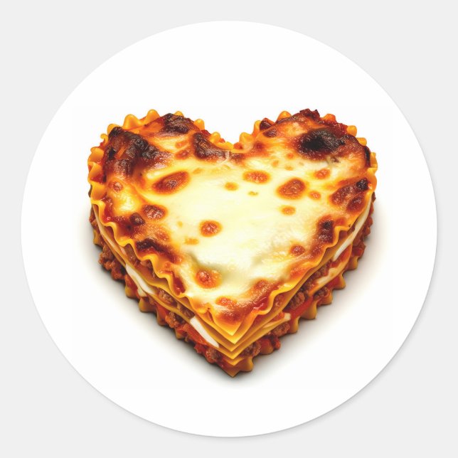 Lasagna Heart Runder Aufkleber (Vorderseite)