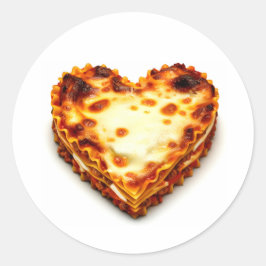 Lasagna Heart Runder Aufkleber