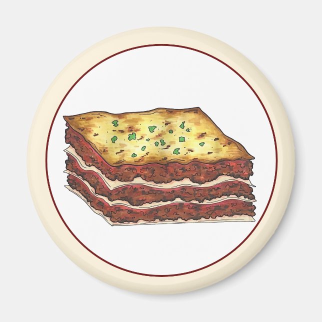 Lasagna Lasagna Italienische Küche Magnet (Vorne)