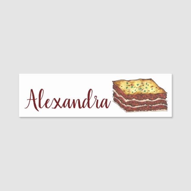 Lasagna Lasagna Italienische Küche Namensschild (Vorderseite)