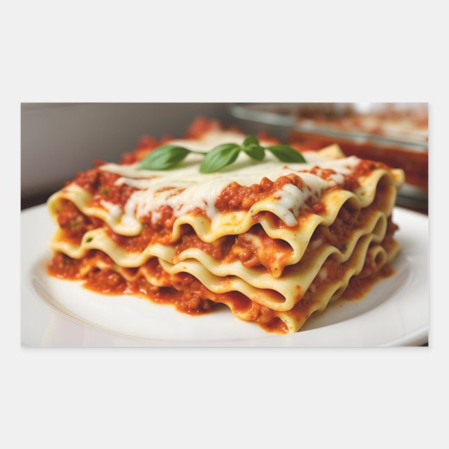 Lasagna Rechteckiger Aufkleber (Vorderseite)