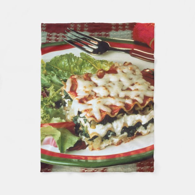 Lasagne-Abendessen Fleecedecke (Vorderseite)