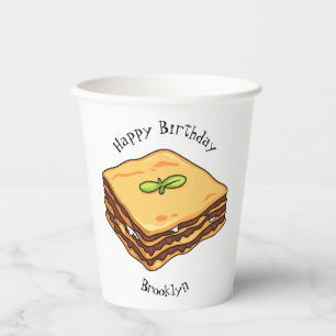 Lasagne-Cartoon-Illustration Pappbecher