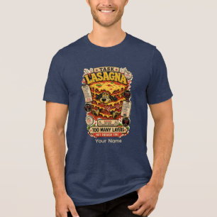 Lasagne Personalisiertes Lustiges Lebensmittel Lie Tri-Blend Shirt