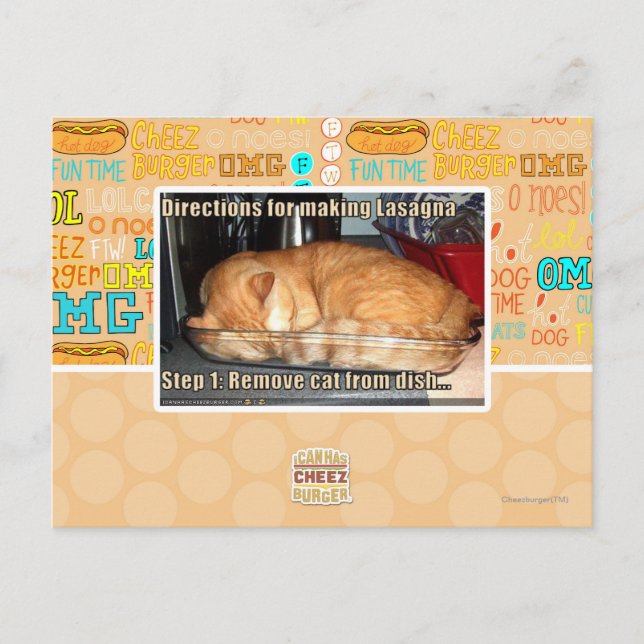 Lasagne Postkarte (Vorderseite)