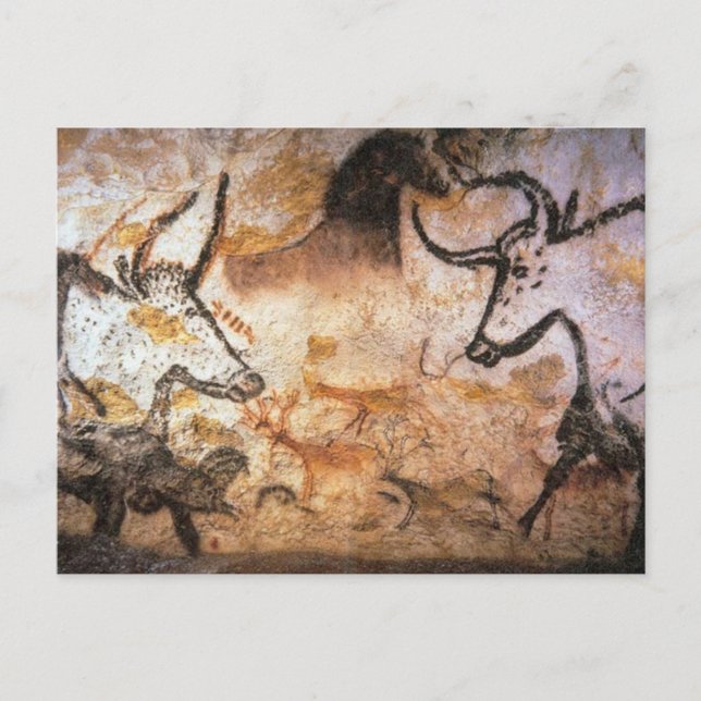 Lascaux Bulls Buffalo Cave Painting Postkarte (Vorderseite)