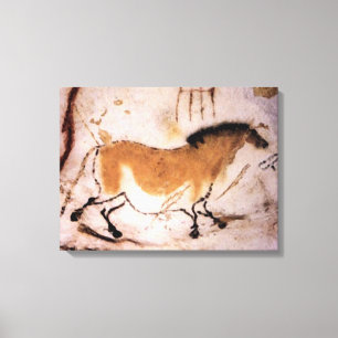 Lascaux Dun-Pferd - prähistorisches Keuchen auf Leinwanddruck
