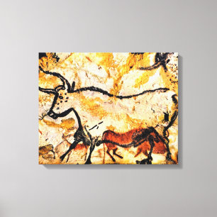 Lascaux Höhlen-Malerei der Kuh auf Leinwand