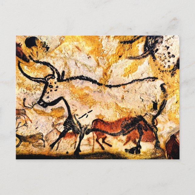 Lascaux Höhlenmalerei auf Bull Postcard Postkarte (Vorderseite)