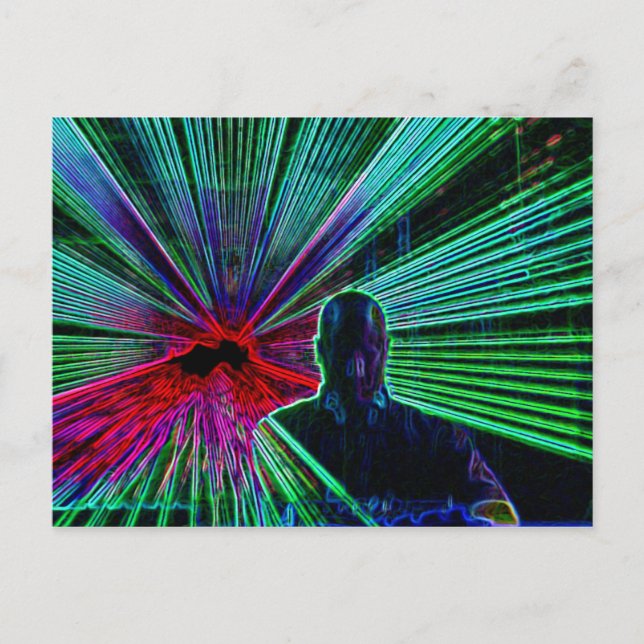 Laser auf DJ-Postkarte Postkarte (Vorderseite)