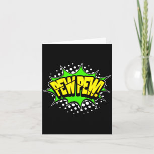 Laser-Blaster pew-pew! Action-Wort-Comicbuch Karte
