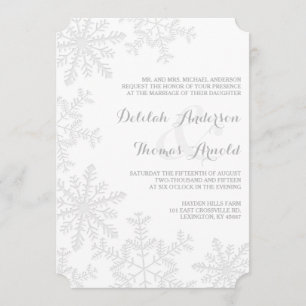 Laser-Cut-Schneeflocken Eleganter Winter-Hochzeits Einladung