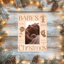 Laser Etched Baby 1er Noël | Photo cadre