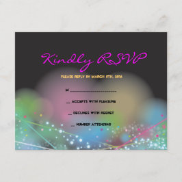 LASER GLOW in der DARK Bar Bat Mitzvah Reply Card RSVP Karte