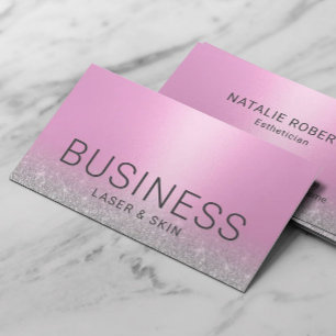 Laser & Hautbeauty Salon Östhetiker Pink Silber Visitenkarte