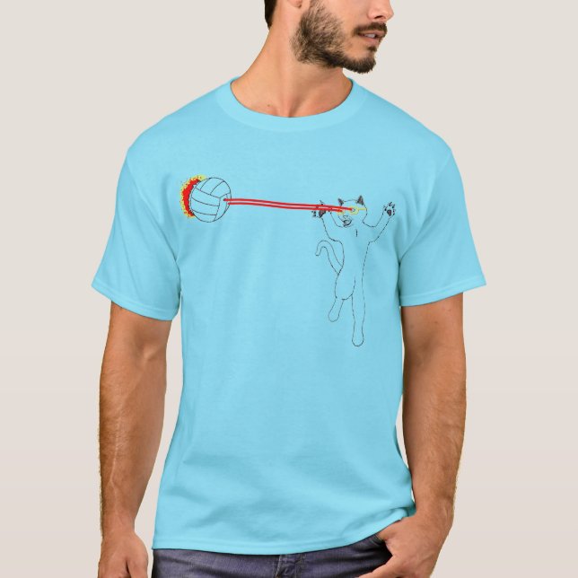 Laser-Katzen-Volleyball EXPLOSION! T-Shirt (Vorderseite)
