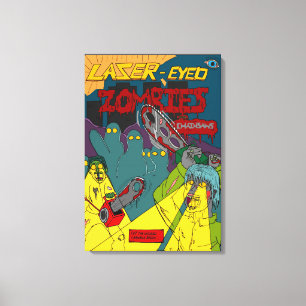 Laser-Mit Augen Zombies mit Ketten gezackter Canva Leinwanddruck