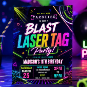 Laser Tag Geburtstagseinladung Einladung