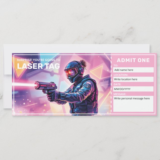 Laser Tag Gift Certificate  Einladung (Vorderseite)