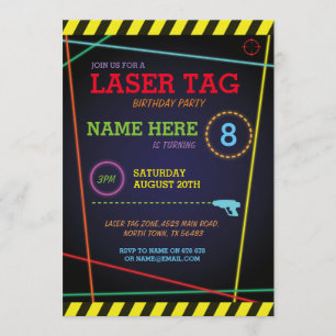 Laser Tag Invitation d'anniversaire