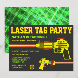 Laser-Tag-Kindergeburtstag-Party Einladung