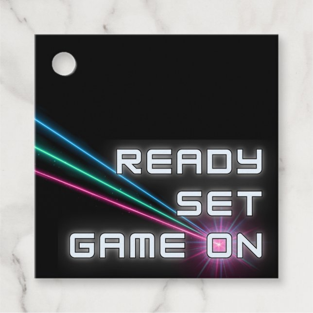 Laser Tag Neon Geburtstagsparty Danke Geschenkanhänger (Vorderseite)