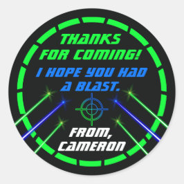 Laser Tag Neon Geburtstagsparty Danke Stickers
