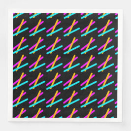 Laser Tag Party Neon Aquamarin Lila Orange Serviette
