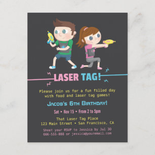 Laser Tag Spiel Kinder Geburtstags Einladungen