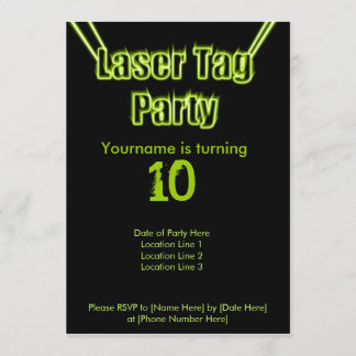 Laser-Umbau-Party-Grün-Einladung Einladung