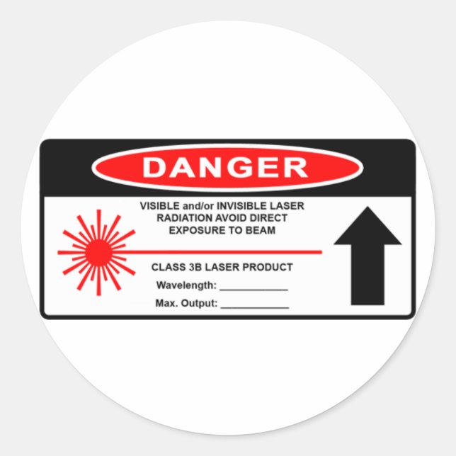 Laser-Warnaufkleber der Klasse 3B Runder Aufkleber (Vorderseite)