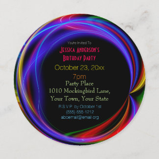 Laserneonlicht-Geburtstag Einladung