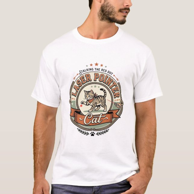 Laserpointer-Katze Laserpointer-Katze Vintage-Vekt T-Shirt (Vorderseite)