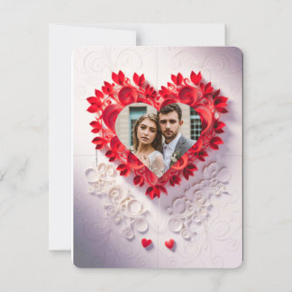 Laserschneiden rotes Papier Herz Save the Date Ein Einladung