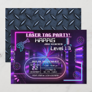 Lasertag Geburtstagsparty Einladung für Junge/Mädc
