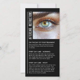 Lash Aftercare Black & White Modern Woman Eye Look Dankeskarte